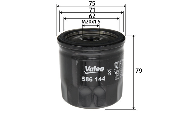 VALEO 586144 Olejový filtr